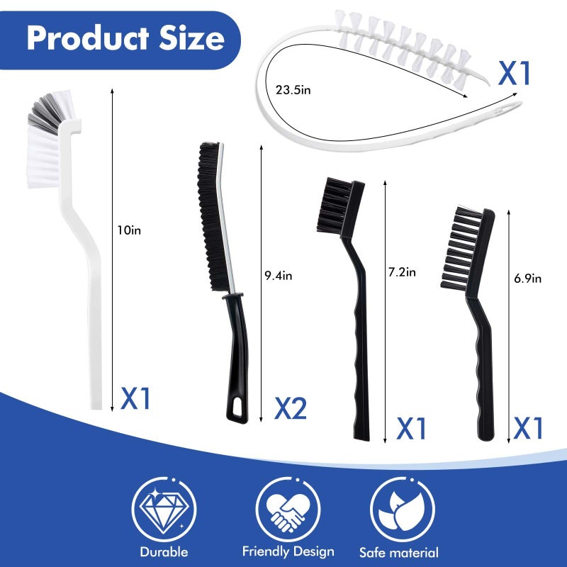 Teiniuby 6 Pcs Washing Machine Cleaning Brush Kits,Front Load Washer Cleaner Brushes Tools -1 Pcs Drum Laundry Cleaning Brush and 5 Pcs Crevice Cleaning Brushes for Tight Spaces and Washer Rubber Seal - Image 3